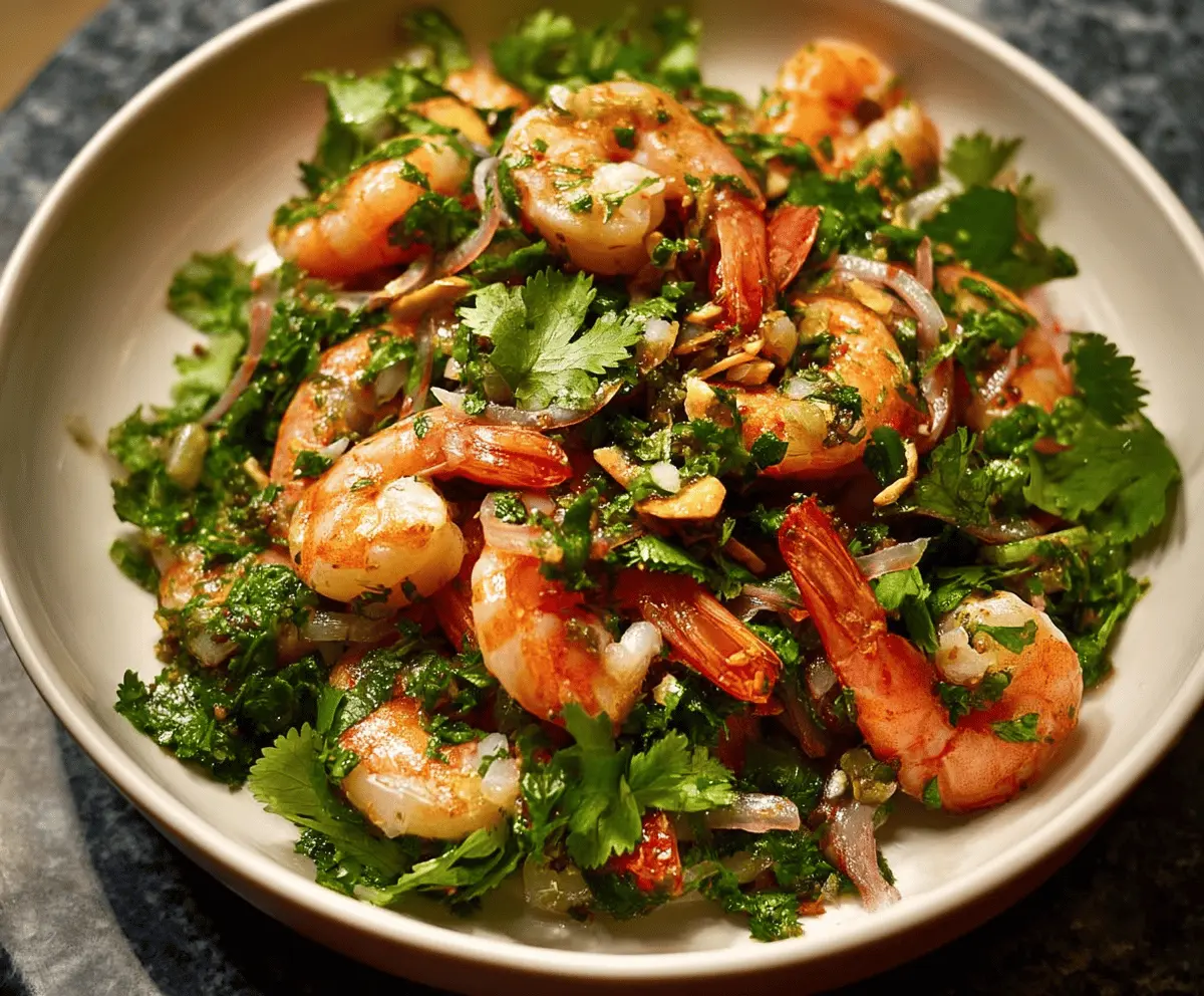 Fresh Cilantro Salad with Shrimp and Shallots