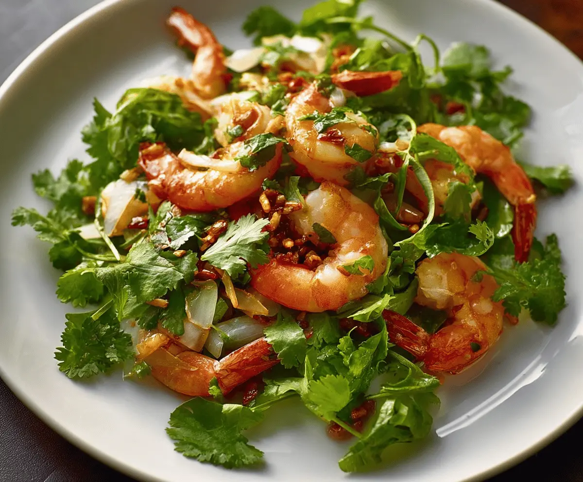 Fresh Cilantro Salad with Shrimp and Shallots