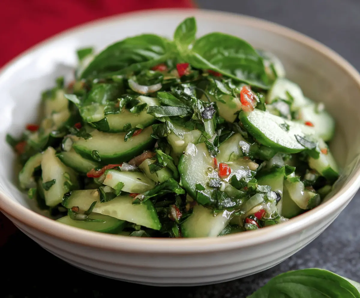 Fresh Cucumber and Basil Salad Recipe