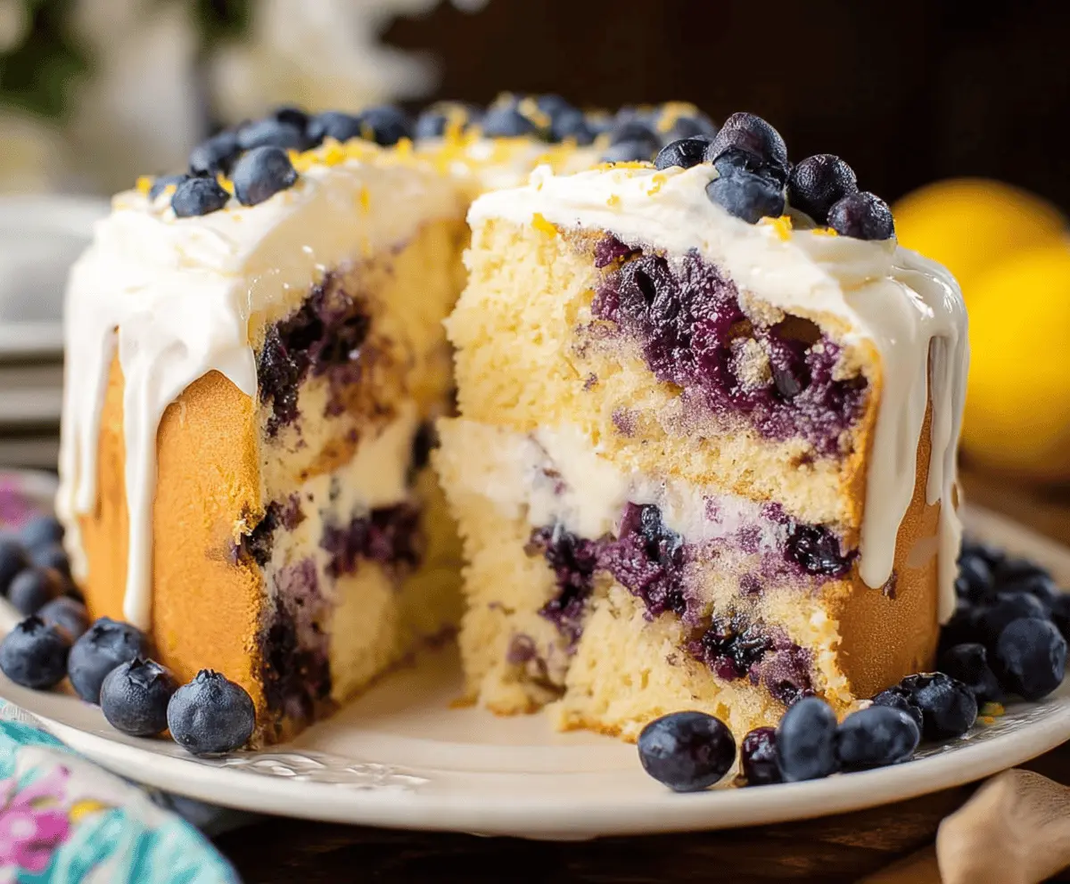 Easy Lemon Blueberry Cake Recipe