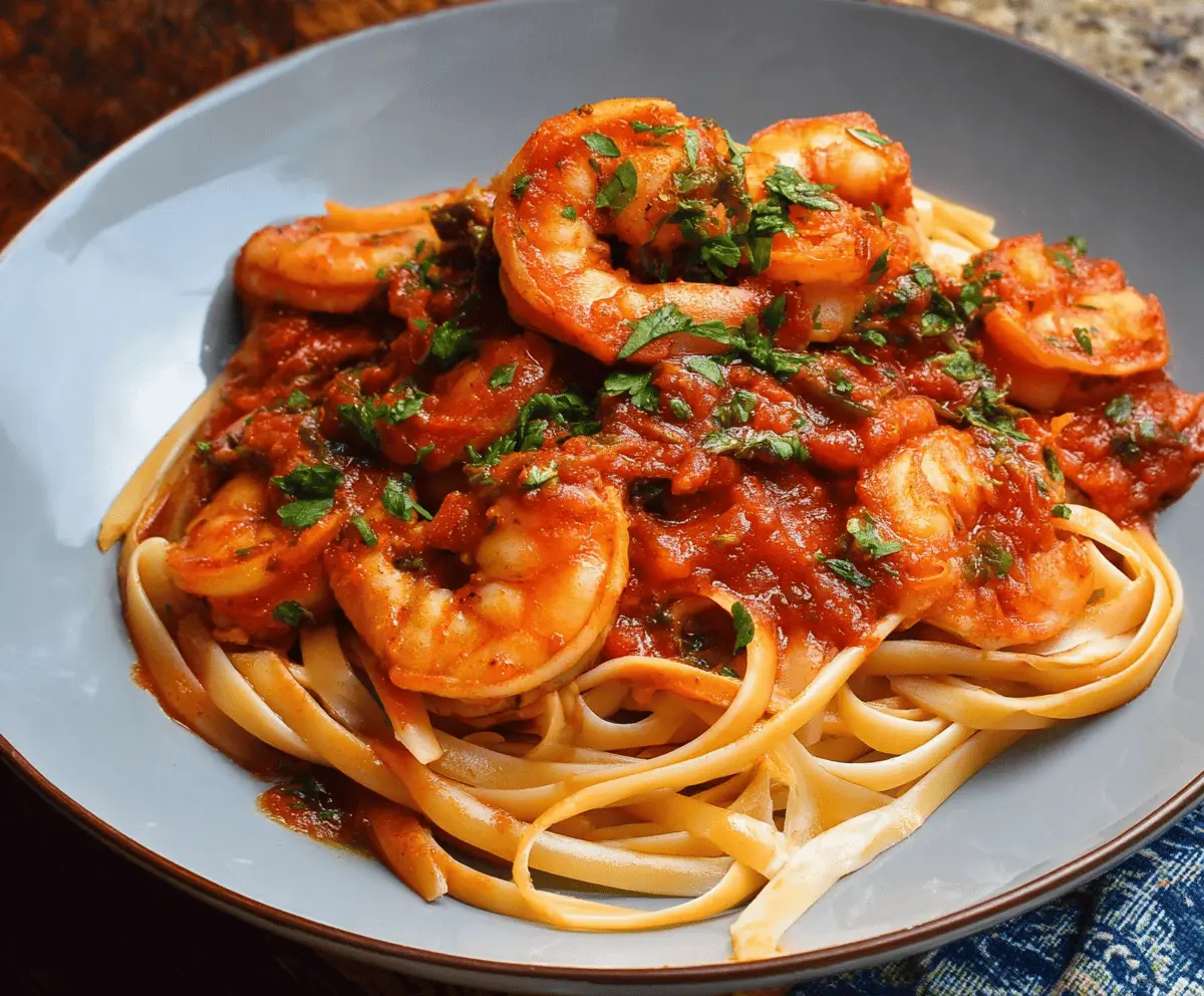 Spicy Shrimp Fra Diavolo with Linguine