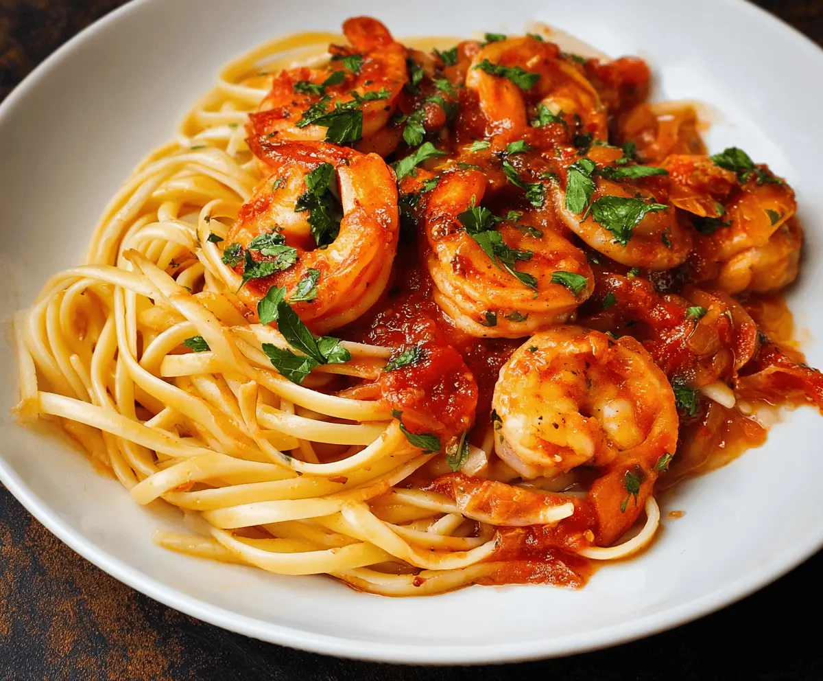 Spicy Shrimp Fra Diavolo with Linguine