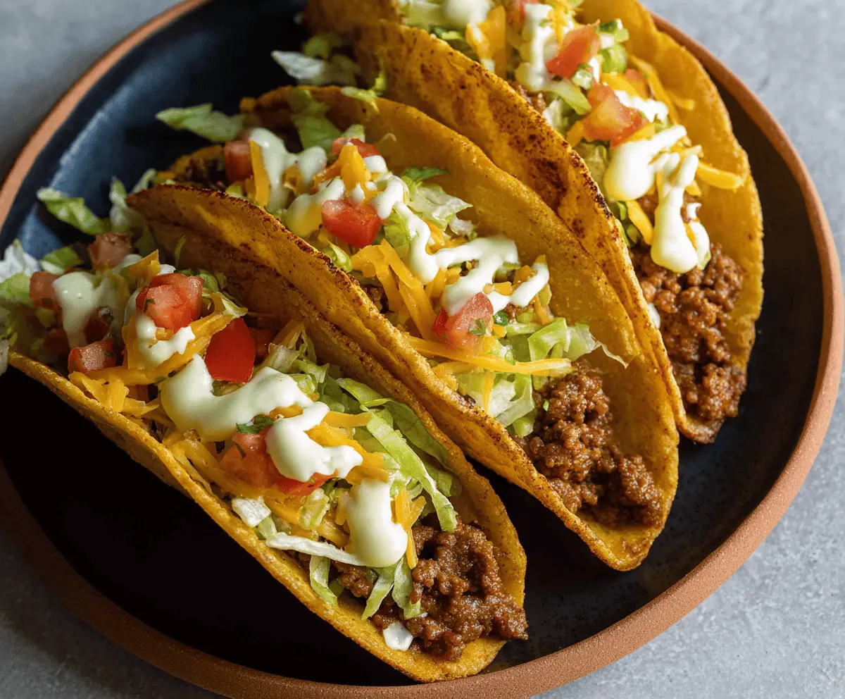 Crispy Cheesy Ground Beef Tacos Recipe