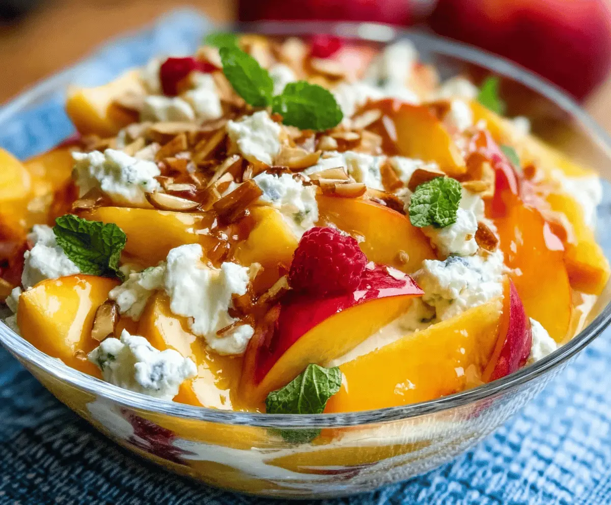 Millionaire Peach Salad Recipe with Sweet Creamy Dressing