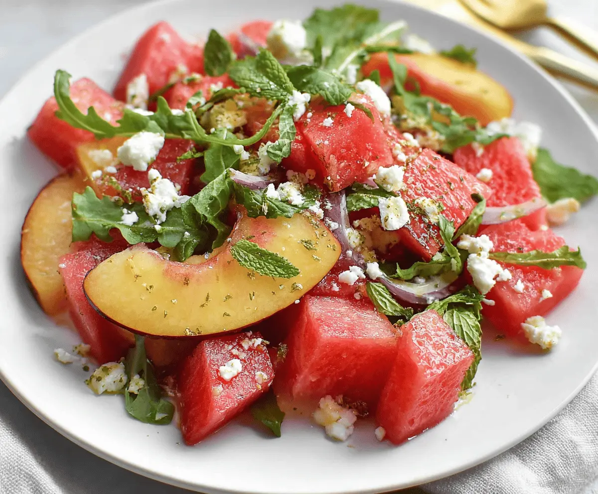 Fresh Peach Watermelon Salad Recipe for Summer