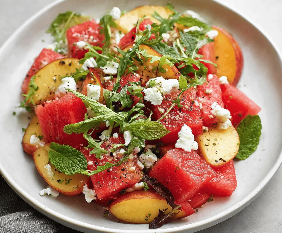 Fresh Peach Watermelon Salad Recipe for Summer