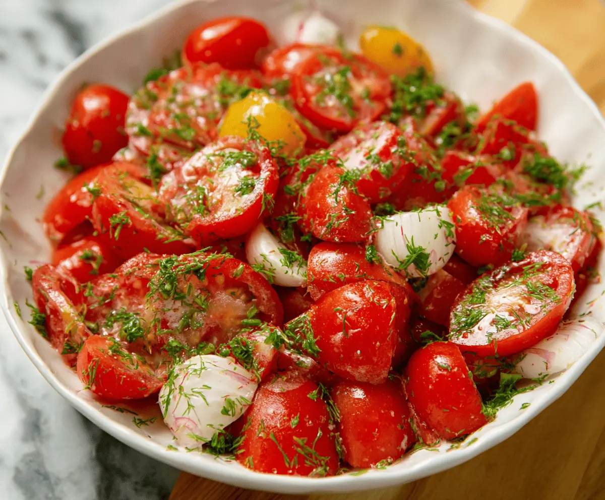 Fresh Tomato Garlic Salad Recipe for Summer