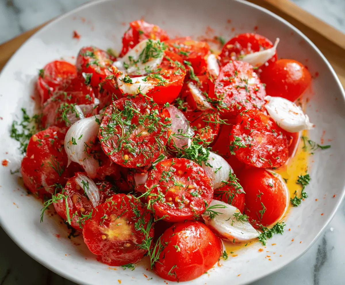 Fresh Tomato Garlic Salad Recipe for Summer