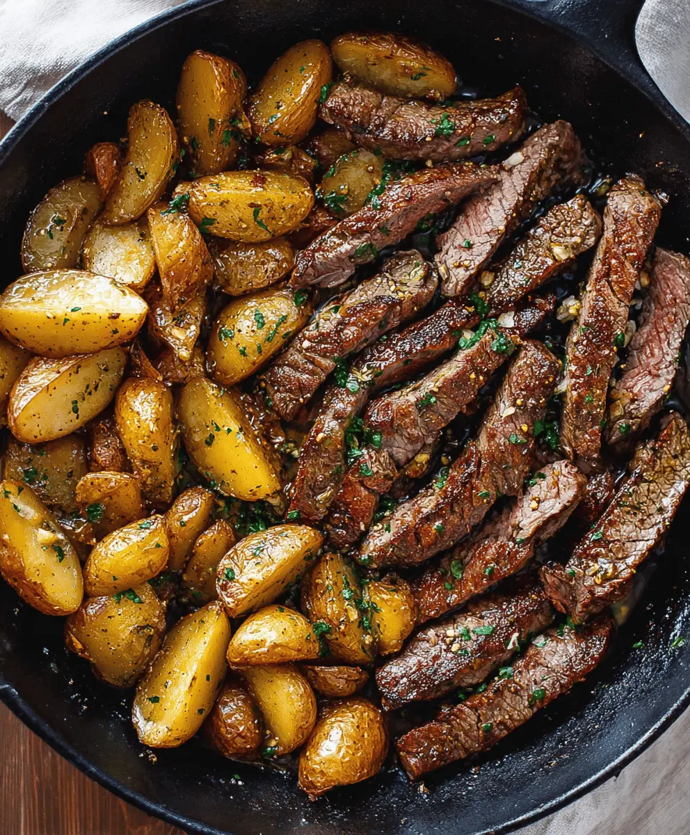 Garlic Butter Steak and Potatoes Skillet Recipe