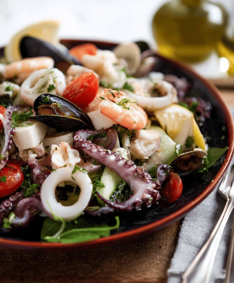 Fresh Italian Seafood Salad Recipe with Zesty Dressing