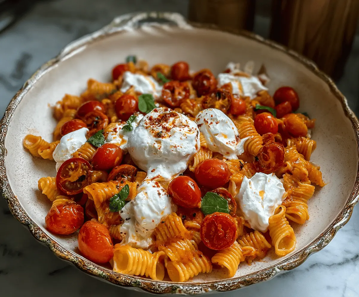 Spicy Tomato Burrata Pasta Recipe