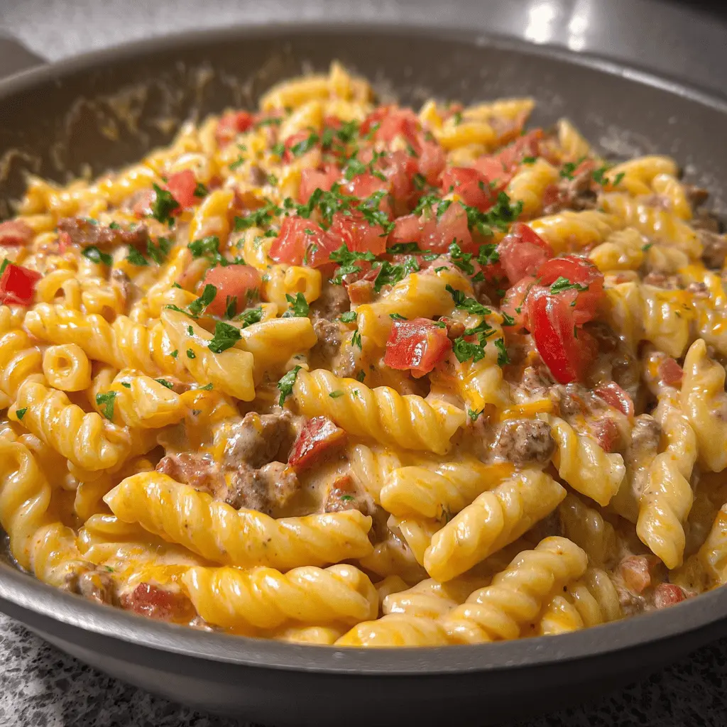 Easy Rotel Pasta with Creamy Cheese