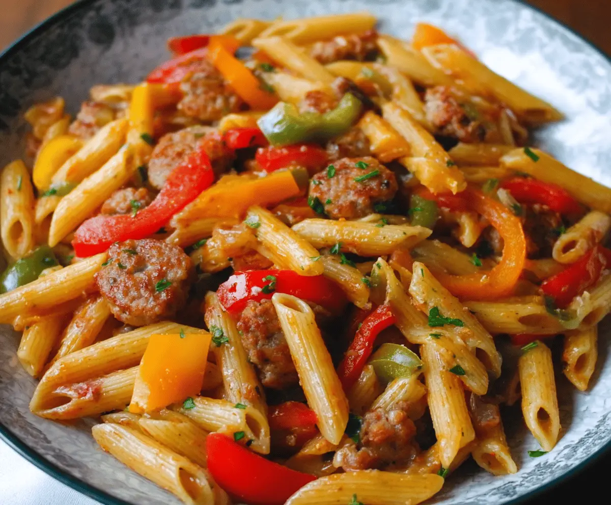 Creamy Sweet Pepper and Sausage Pasta Recipe