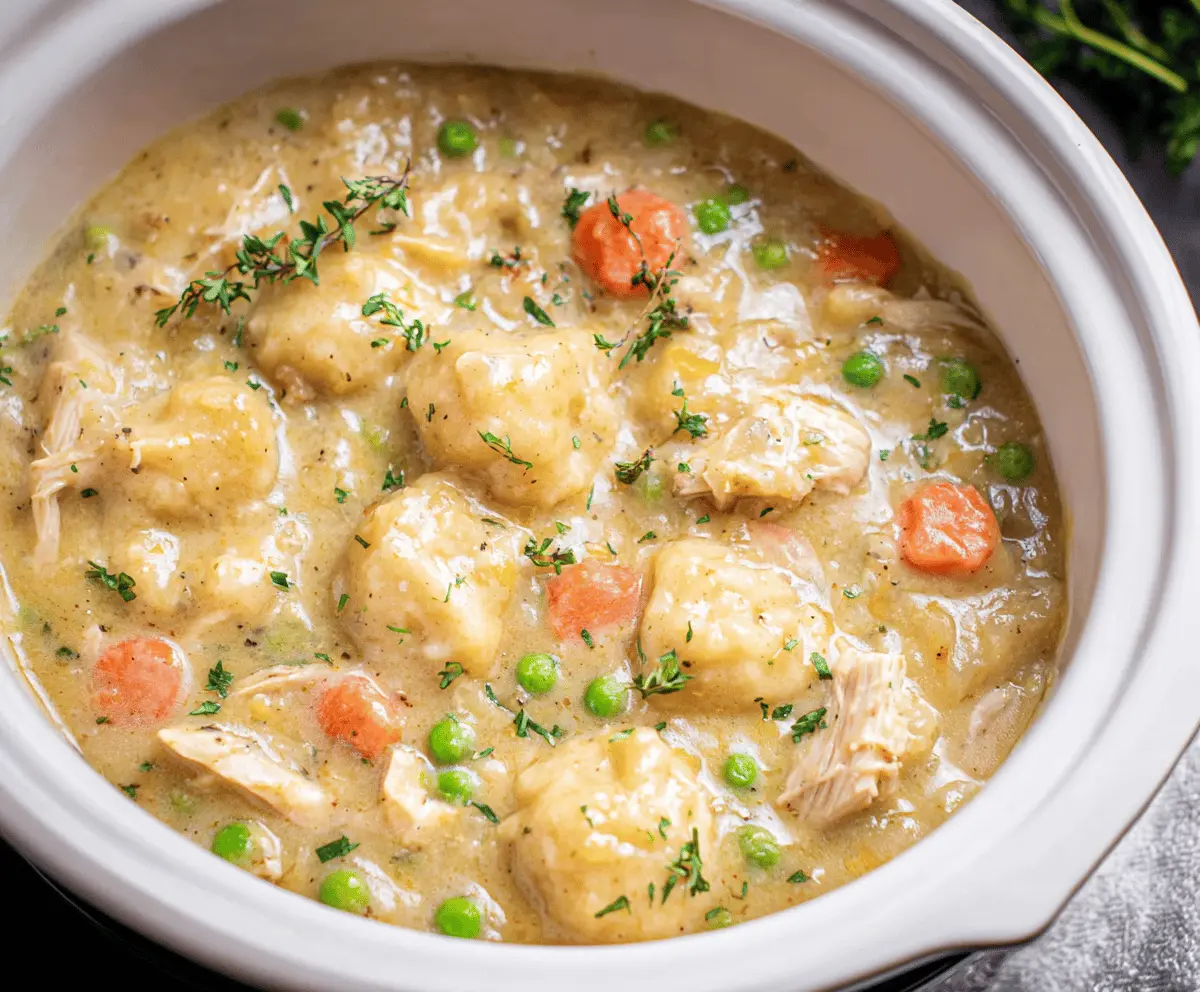Easy Slow Cooker Chicken and Dumplings Recipe