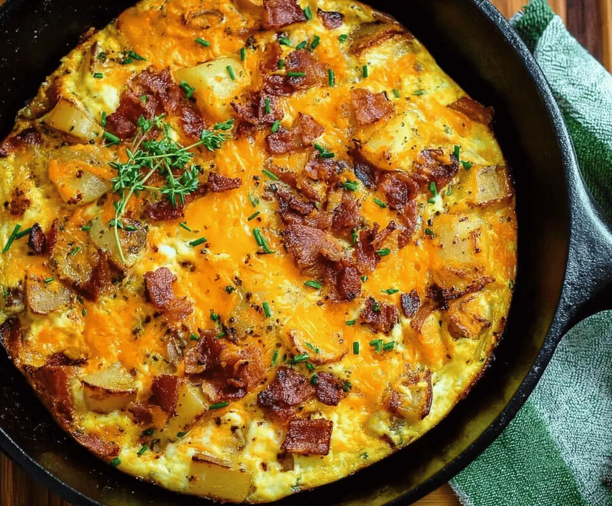 Bacon Potato and Cheddar Frittata