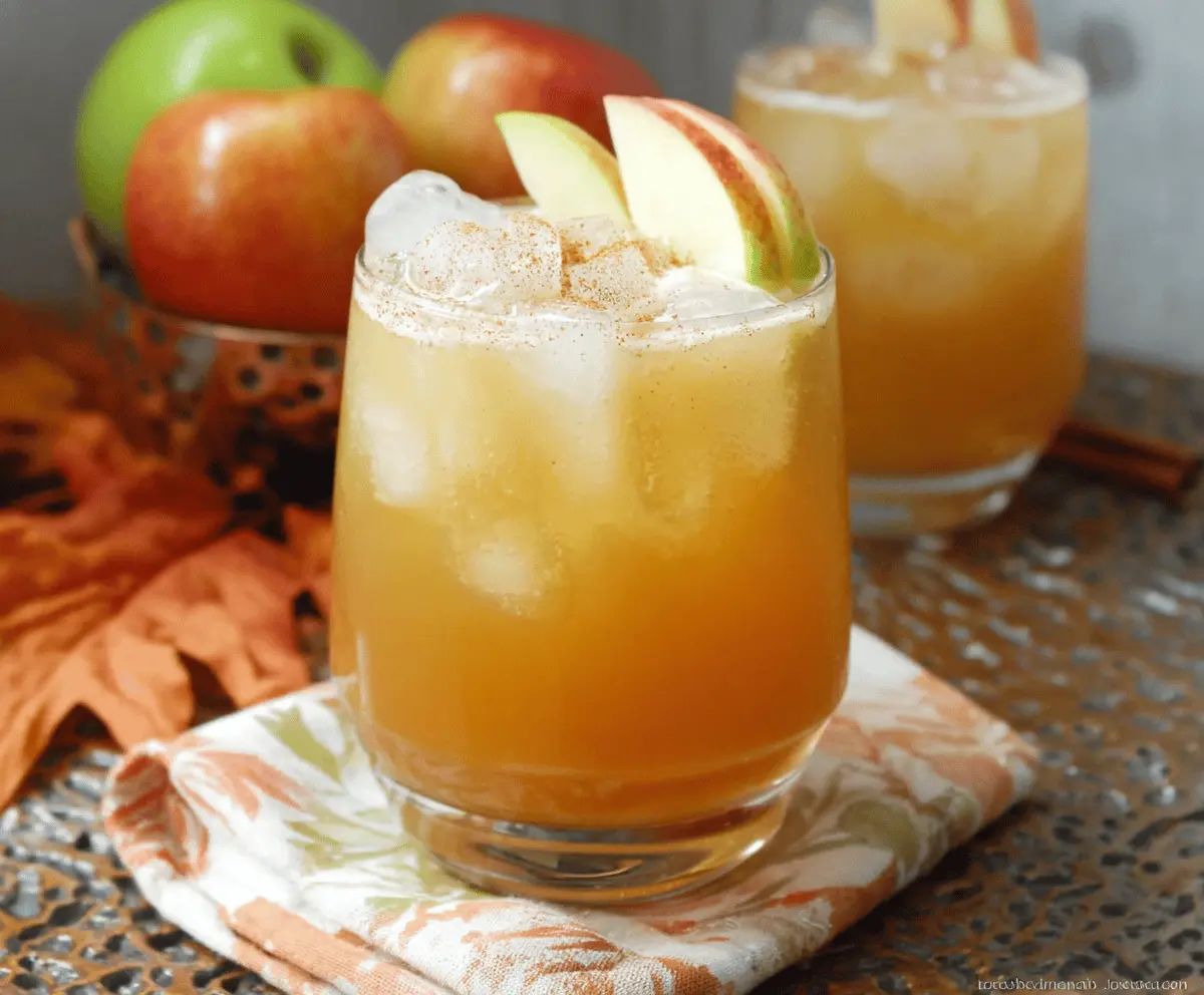 Caramel Apple Cider Bourbon Cocktail