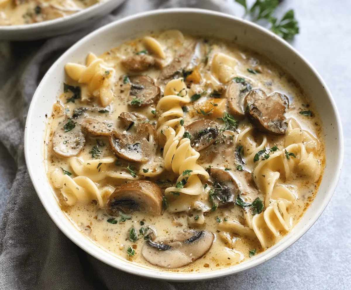 Creamy Mushroom Pasta Soup