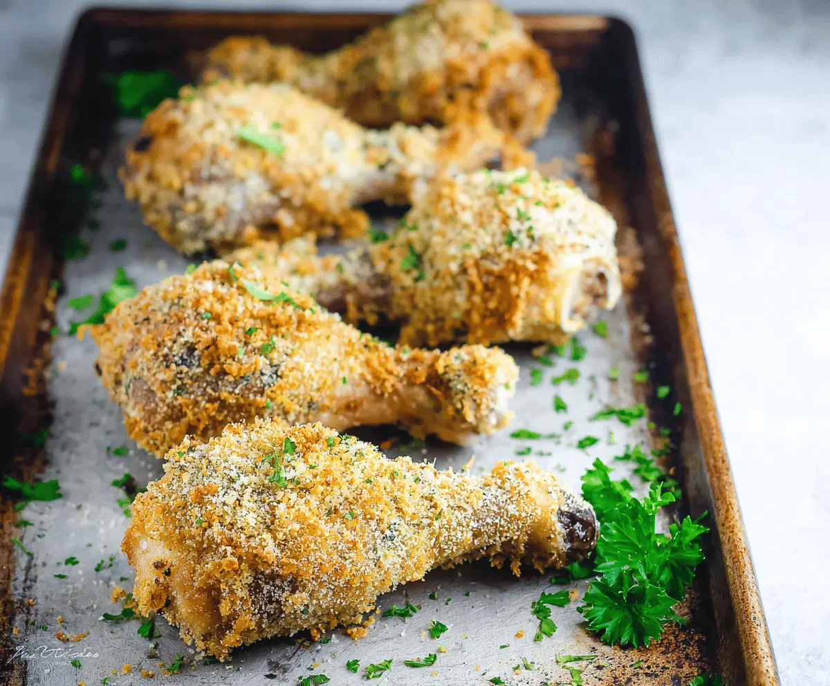 Crispy Baked Breaded Chicken Drumsticks 