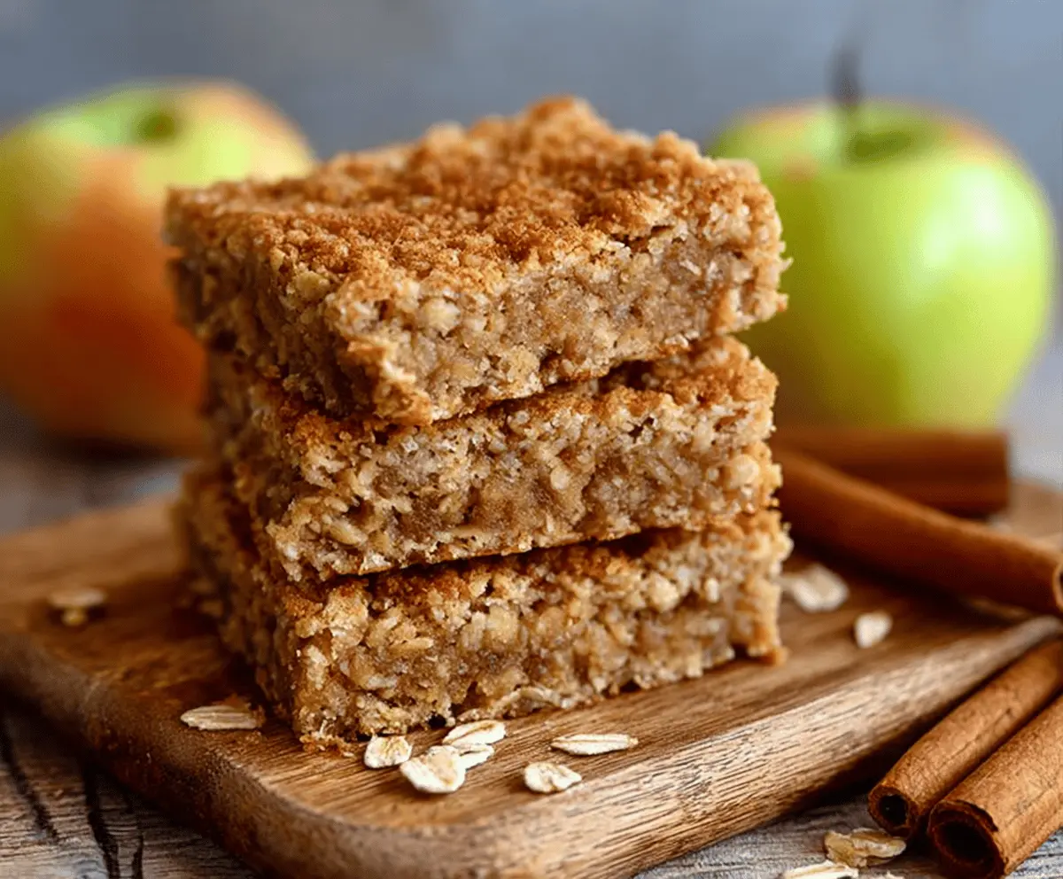 The Chewiest Apple Cinnamon Oatmeal Bars