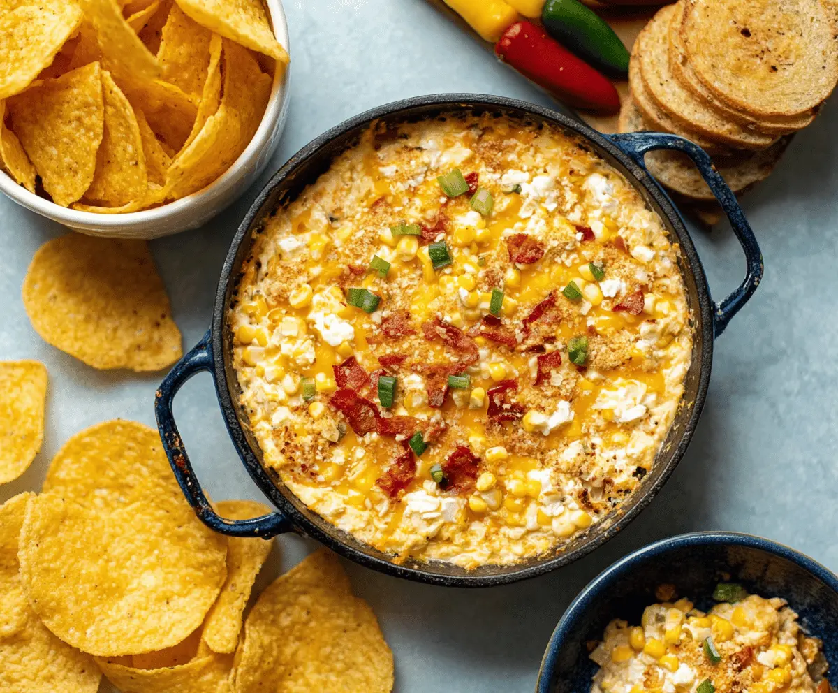 Cheesy Hot Honey Corn Dip