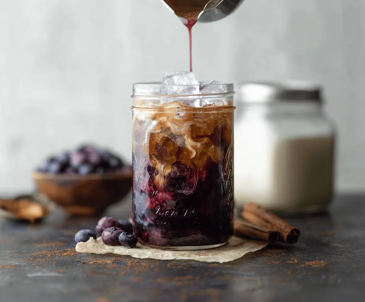Iced Cinnamon Brown Sugar Blueberry Coffee