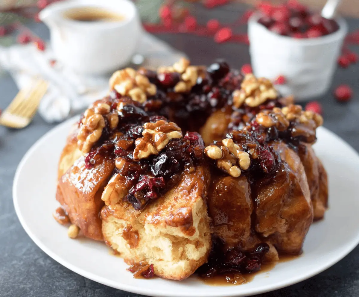 Maple Cranberry Walnut Monkey Bread