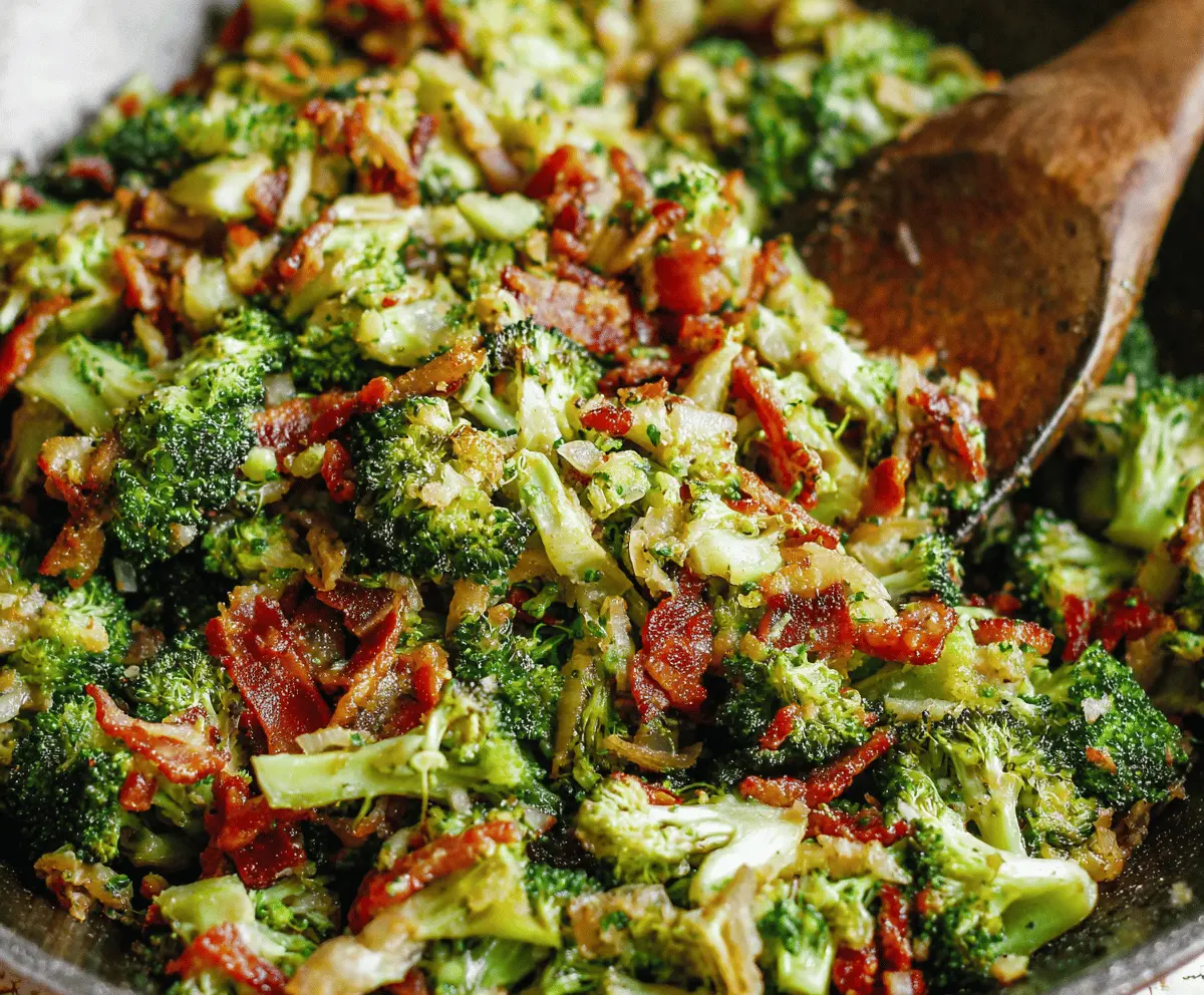 Pan-Fried Garlic Bacon Broccoli