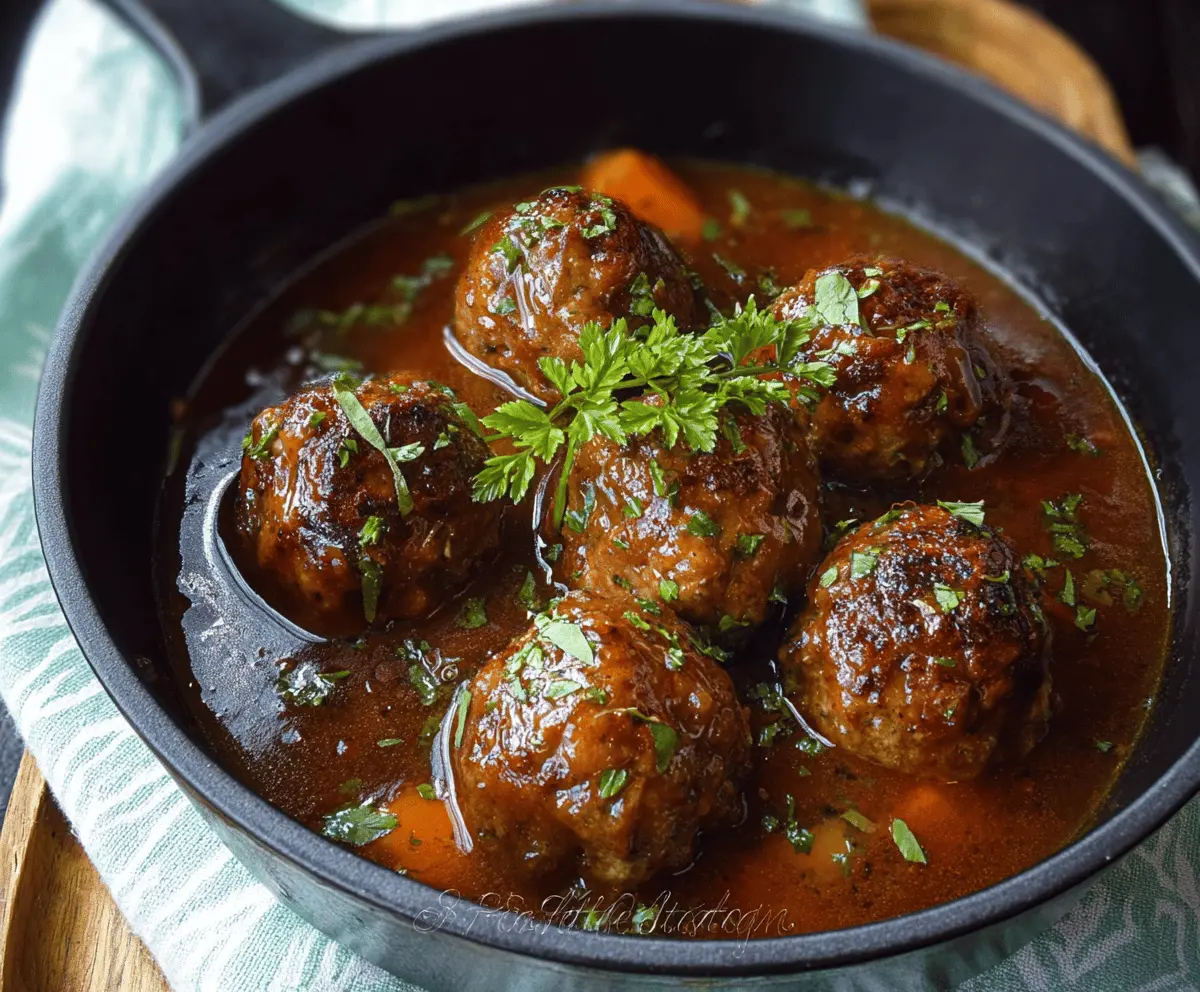 Stuffed Meatballs in Guinness Gravy