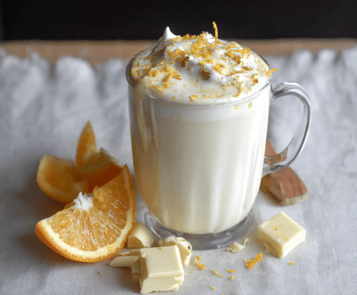 White chocolate orange hot cocoa