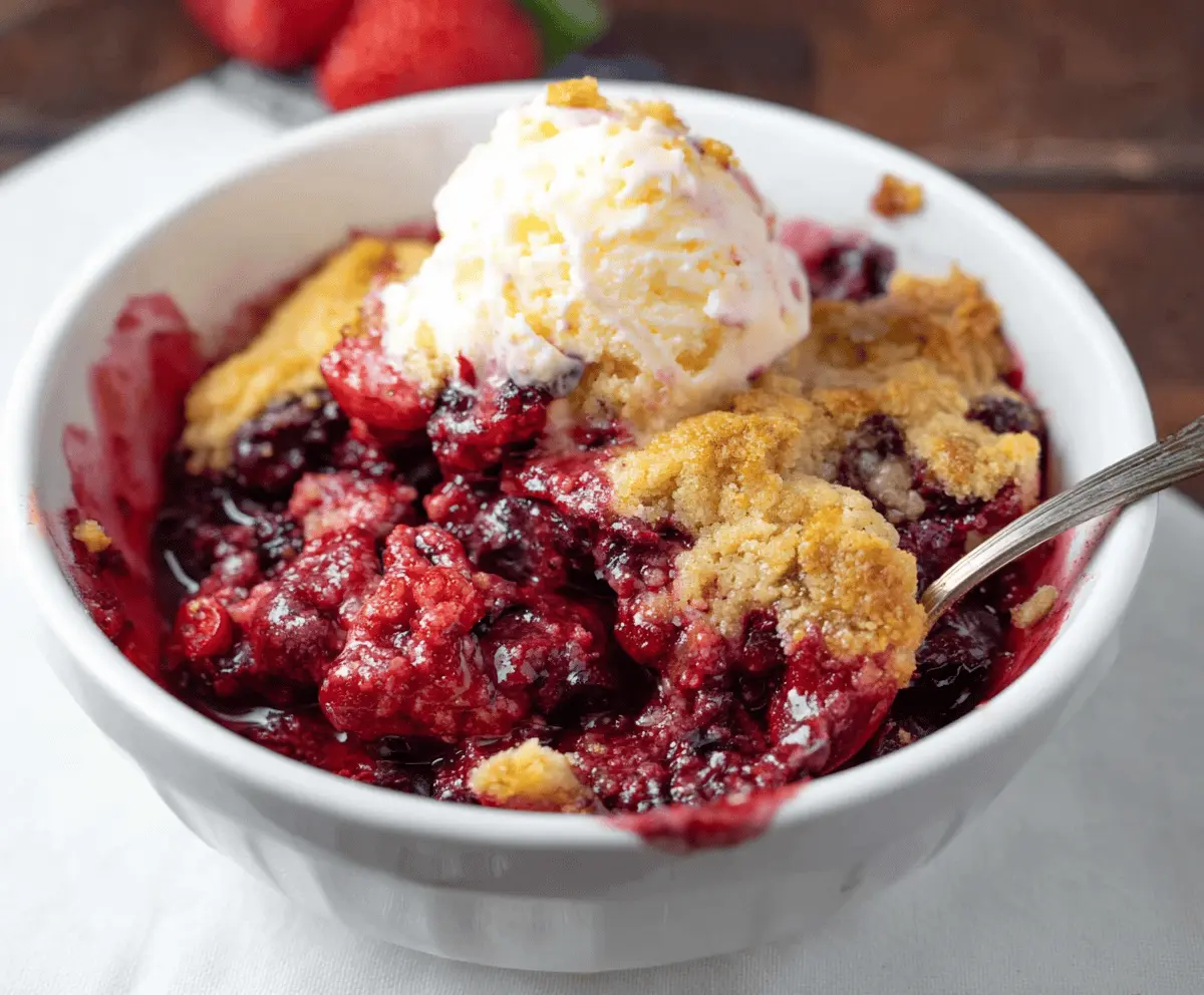 Berry Cake Mix Cobbler