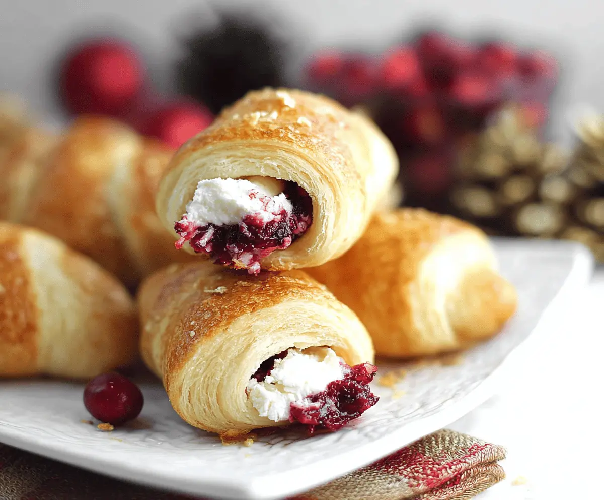Delicious cranberry cream cheese crescent bites, perfect for holiday parties and festive gatherings.