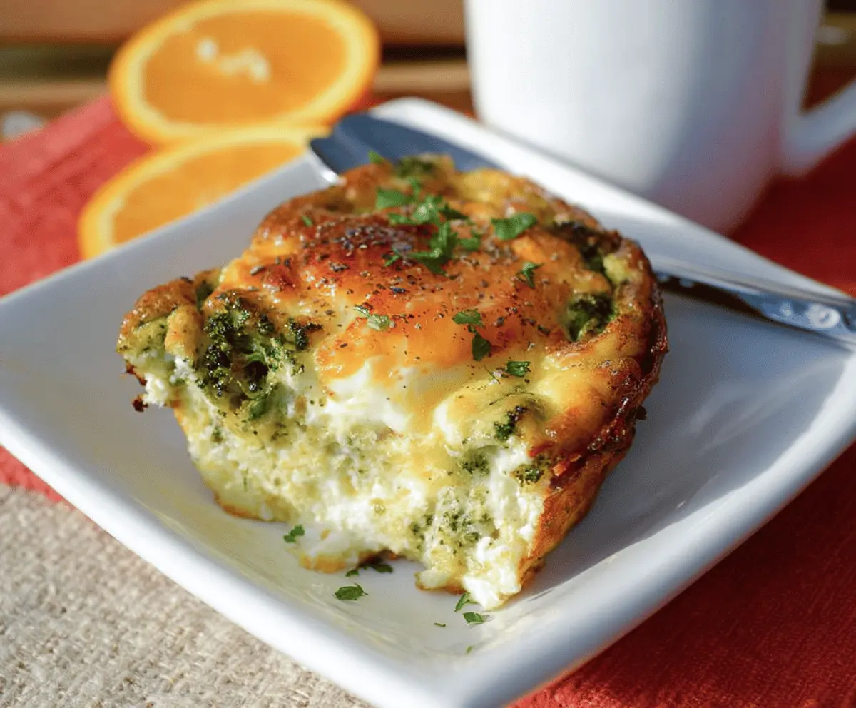 Delicious Egg Bake Casserole with eggs, cheese, and vegetables in a baking dish.