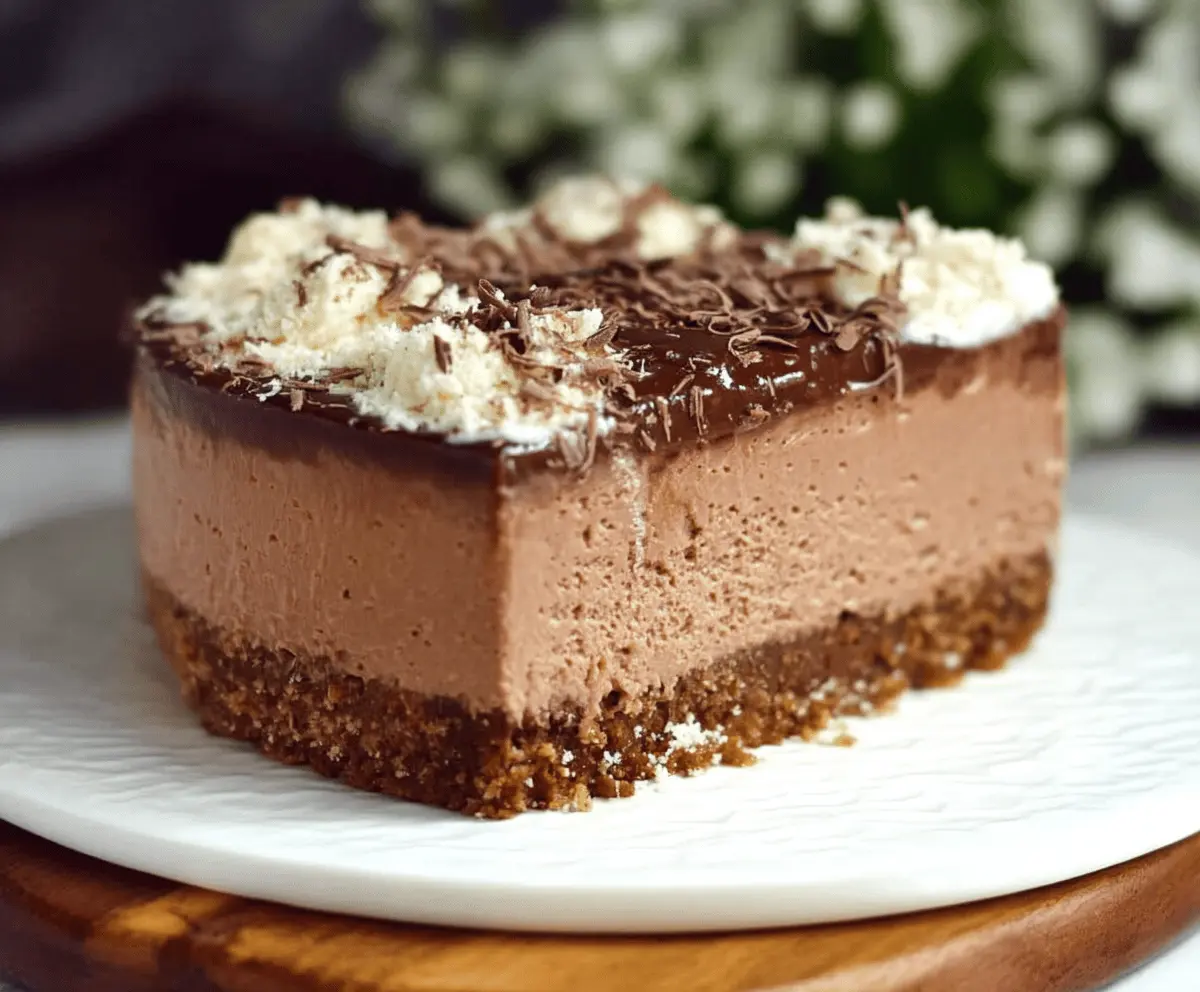 No-Bake Triple Chocolate Mascarpone Cheesecake