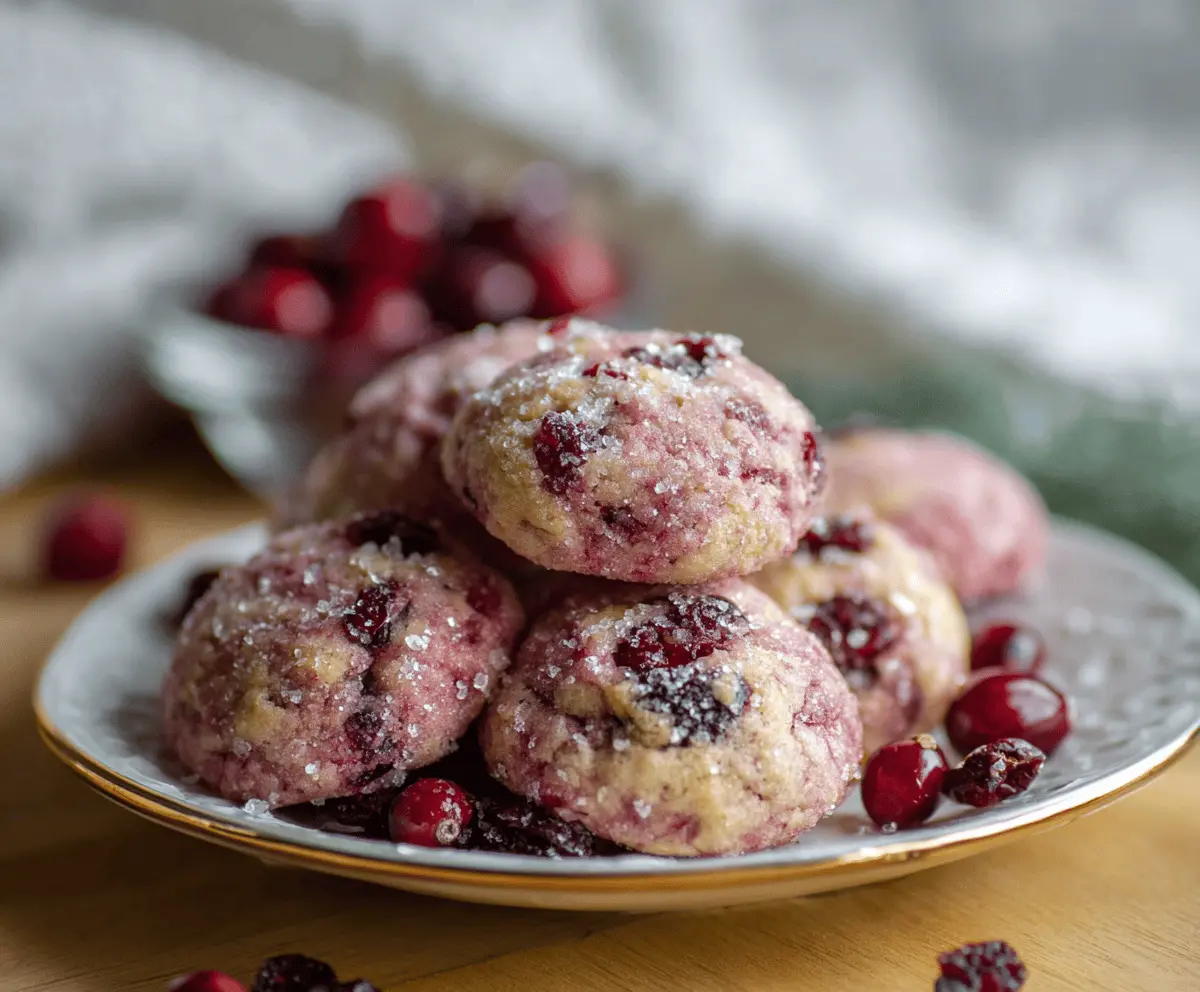 Sparkling Sugarplum Cranberry Cookies
