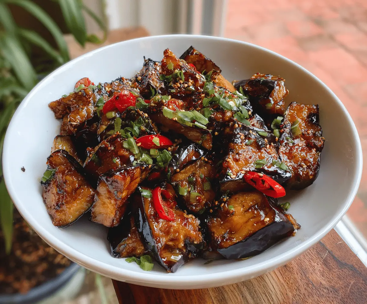 Sticky Garlic Eggplant