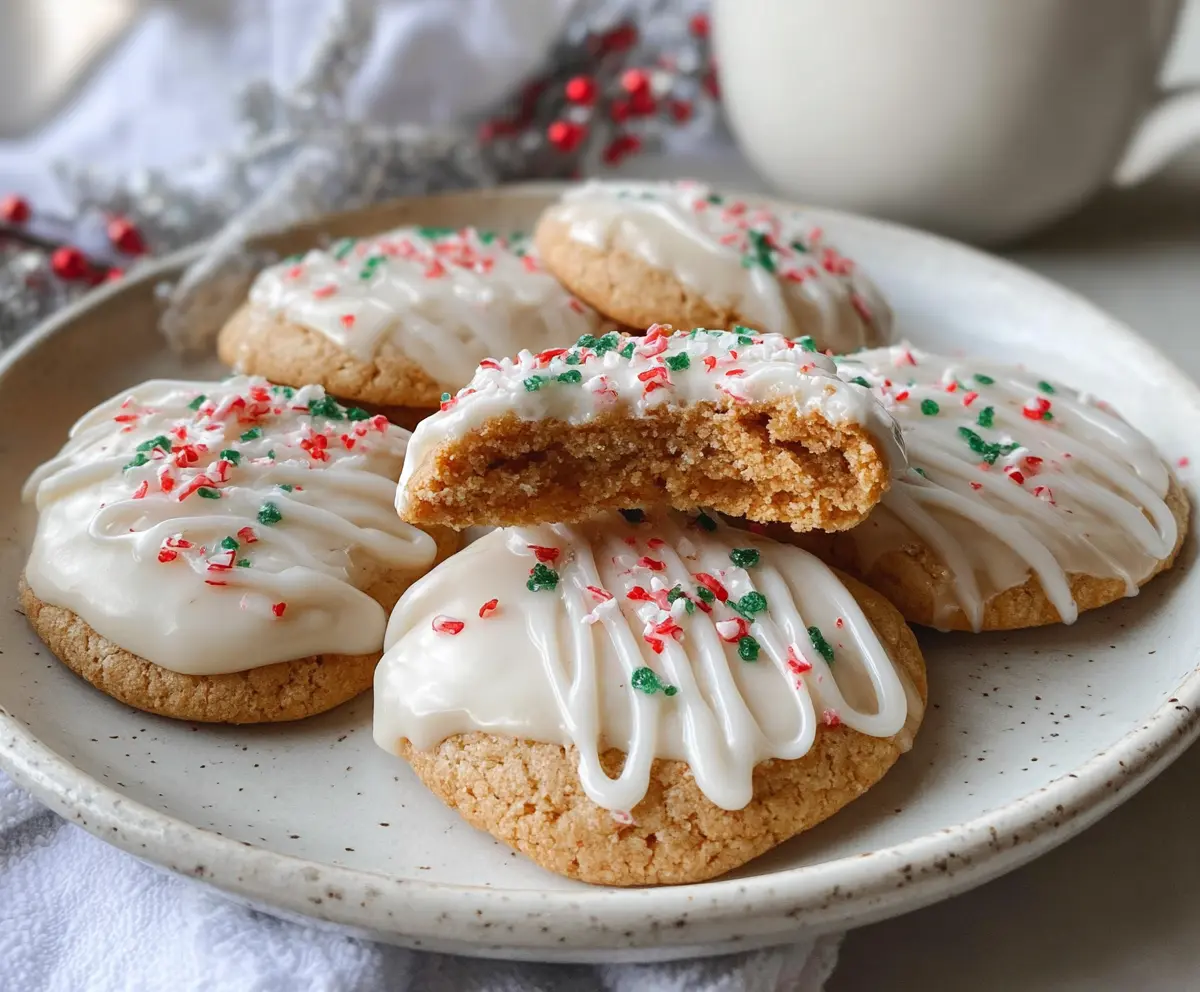 White Chocolate Covered Eggnog Cookies