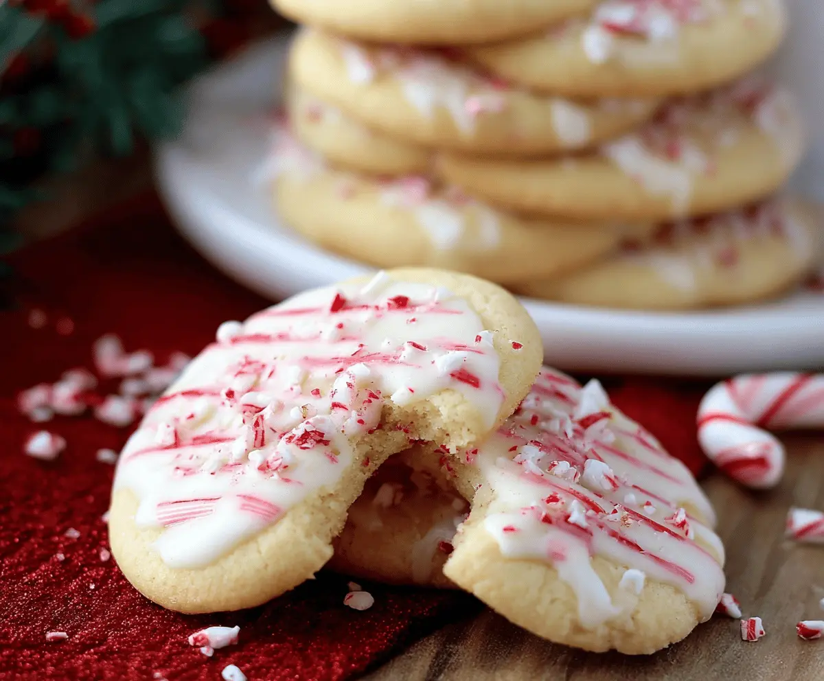 White Chocolate Dipped Candy Cane Sugar Cookies