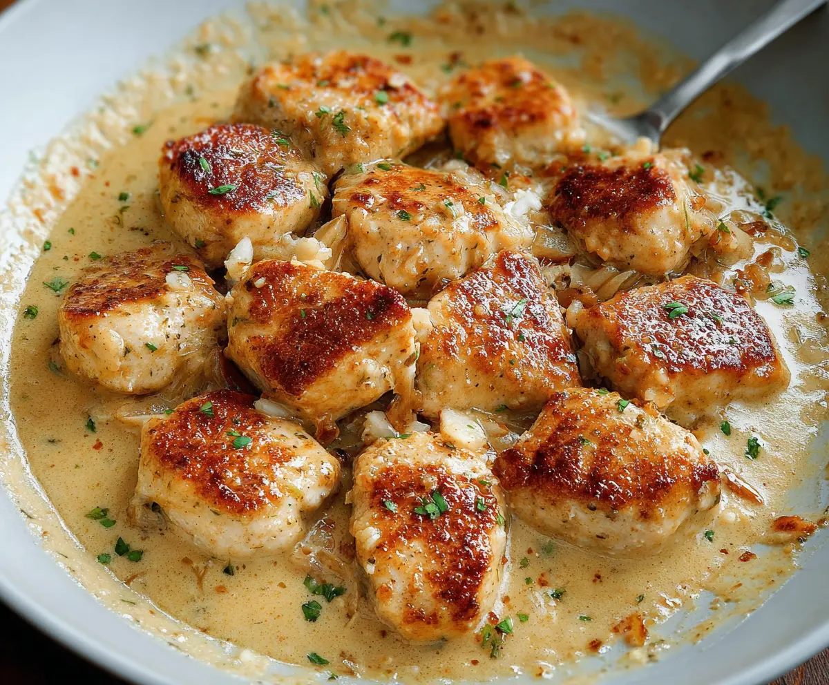 Creamy Garlic Chicken Bites