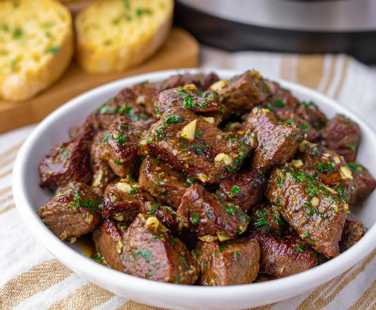 Crockpot Garlic Butter Steak Bites