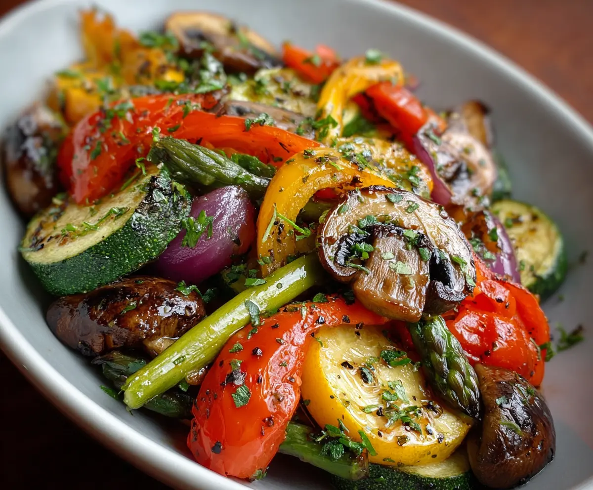 Colorful healthy sautéed vegetables featuring bell peppers, zucchini, and carrots in a skillet for a nutritious meal.
