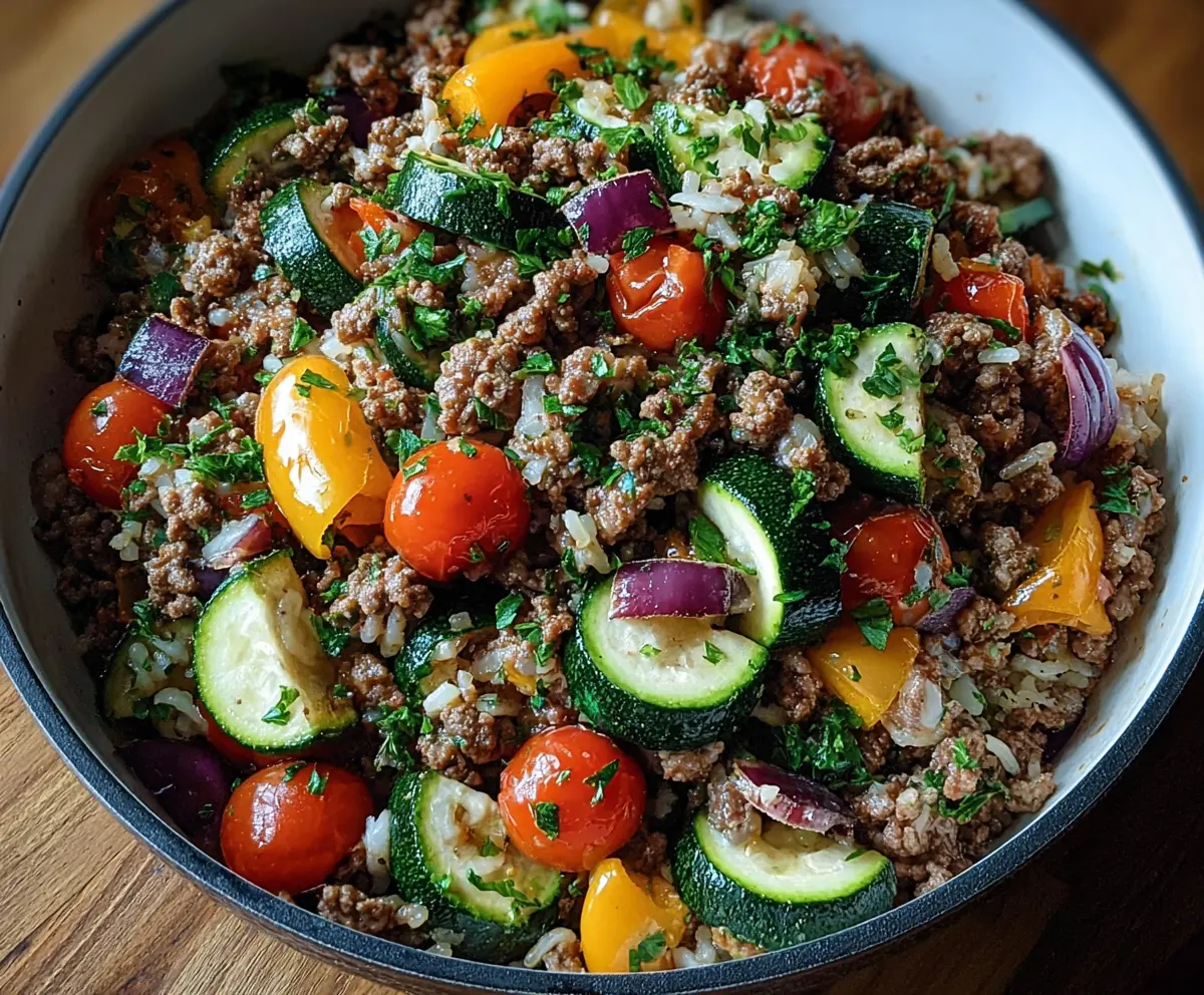 Mediterranean Ground Beef Stir-Fry