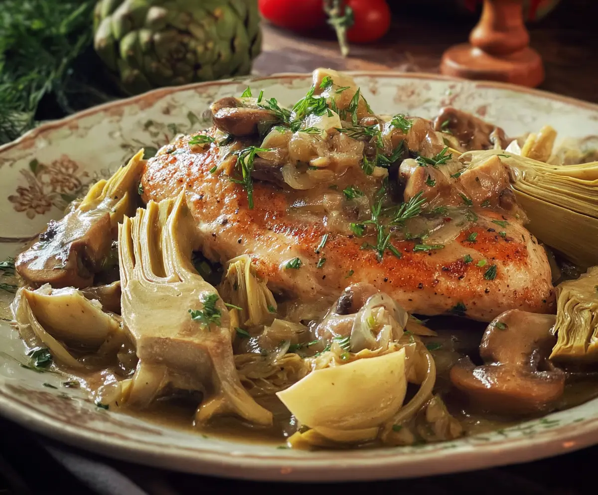 Romantic Chicken with Artichokes and Mushrooms
