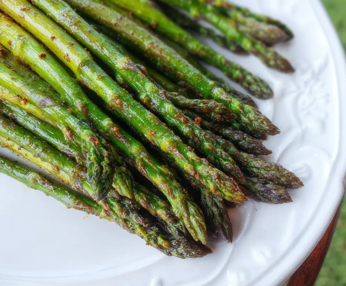 Delicious grilled asparagus seasoned with fragrant Garam Masala, perfect for a healthy appetizer or side dish.
