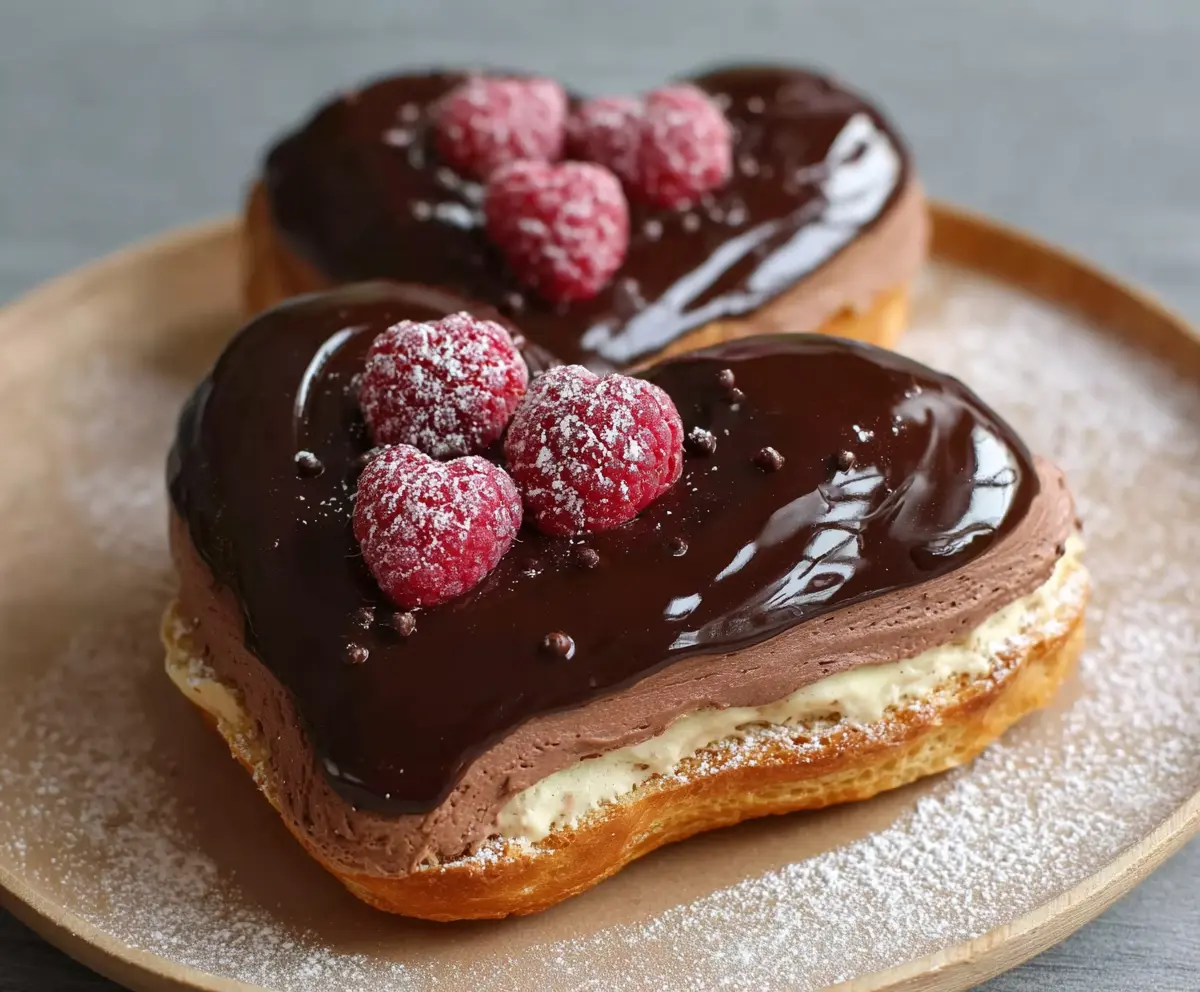 Heart-Shaped Chocolate Éclairs