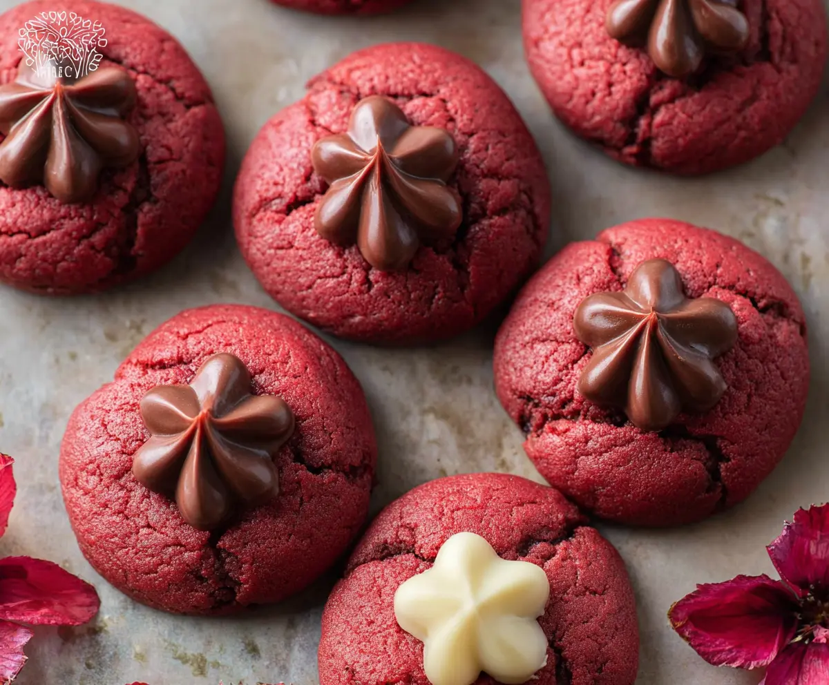 Red Velvet Blossom Cookies