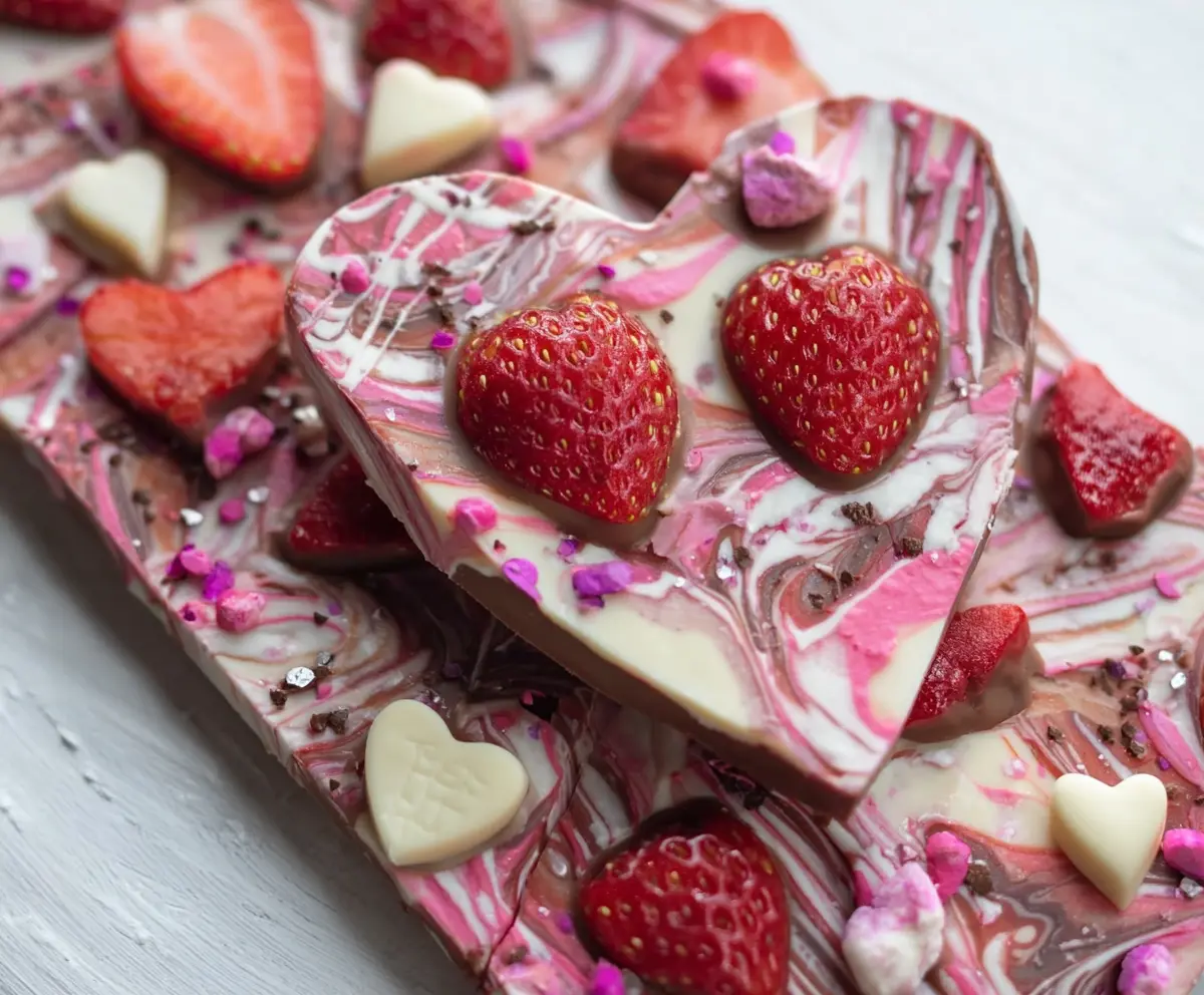Strawberry Heart Bark