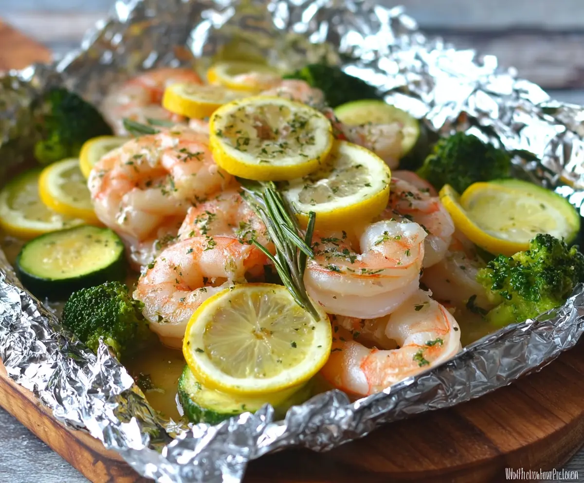 Low Carb Shrimp Scampi Foil Packet Meal