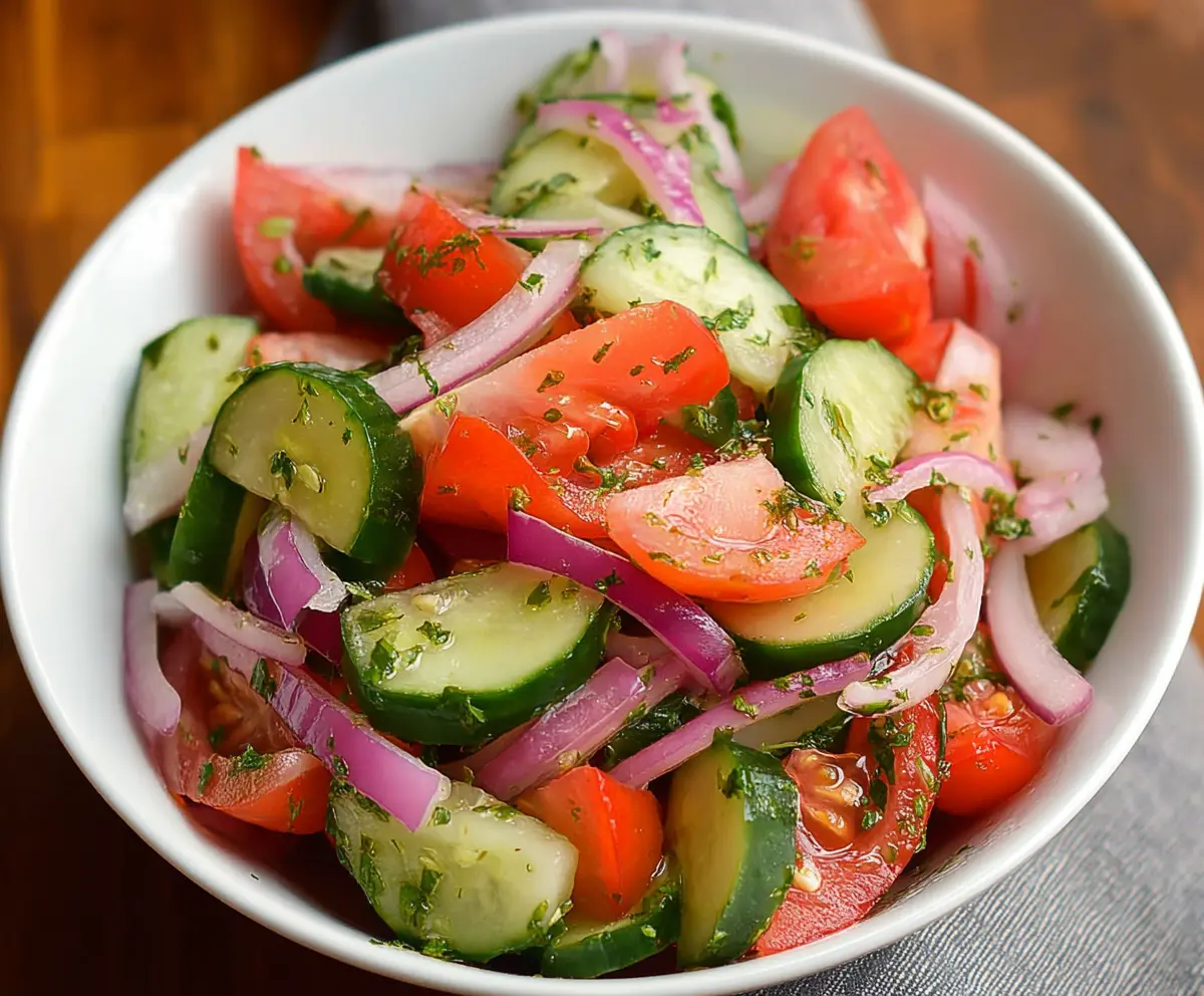Refreshing Cucumber Tomato Red Onion Salad for Summer Bliss
