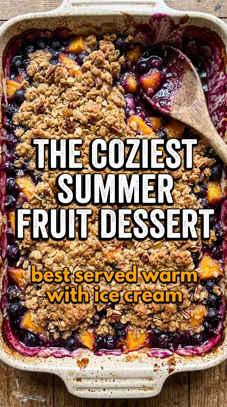 Blueberry Peach Crumble juicy buttery crumb