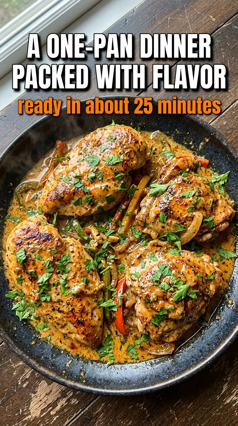 Creamy Cajun Chicken juicy spicy skillet